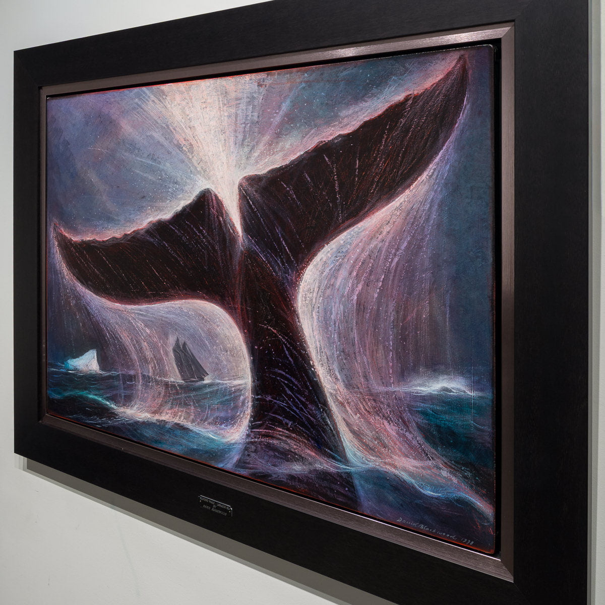 Sounding Whale - Labrador Sea 1998 | 27" x 38" Oil Tempera on Panel Oil Tempera on Wood Panel David Blackwood