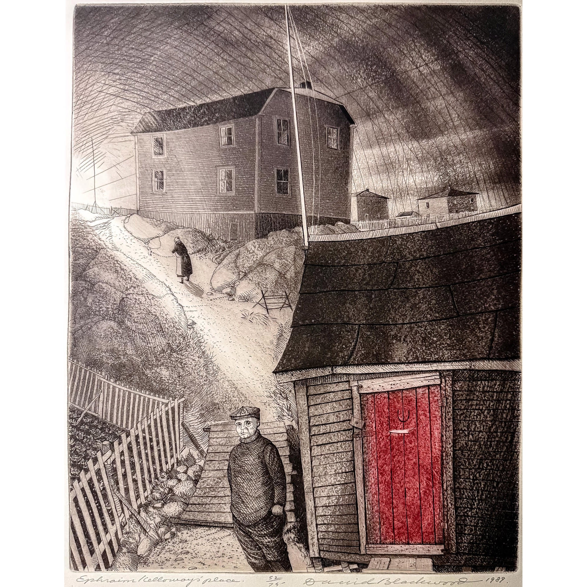 Ephraim Kelloways' Place 52 of 75 | 1988 | Etching 2 of 75 Etching with Aquatint on Paper David Blackwood