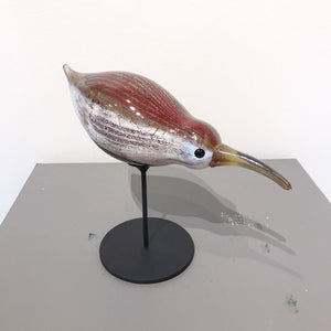 Darren Petersen Shorebird Decoy Dunlin | 7.5" x 9" x 4" Blown Glass with Forged Metal