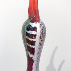 Darren Petersen Upright Shorebird Large | 22.5" x 5" Blown Glass with Forged Metal