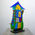 Deer House | 20" x 13" Hand fused glass with metal stand Tammy Hudgeon