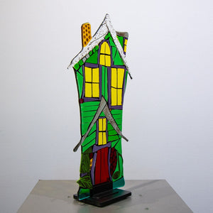 Tammy Hudgeon House of Music | 19.5" x 10" Hand fused glass with metal stand