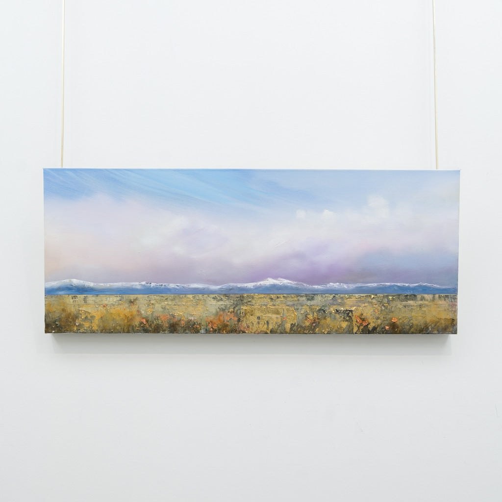 Richard Cole Golden Fields | 16" x 40" Oil & Mixed Media on Canvas