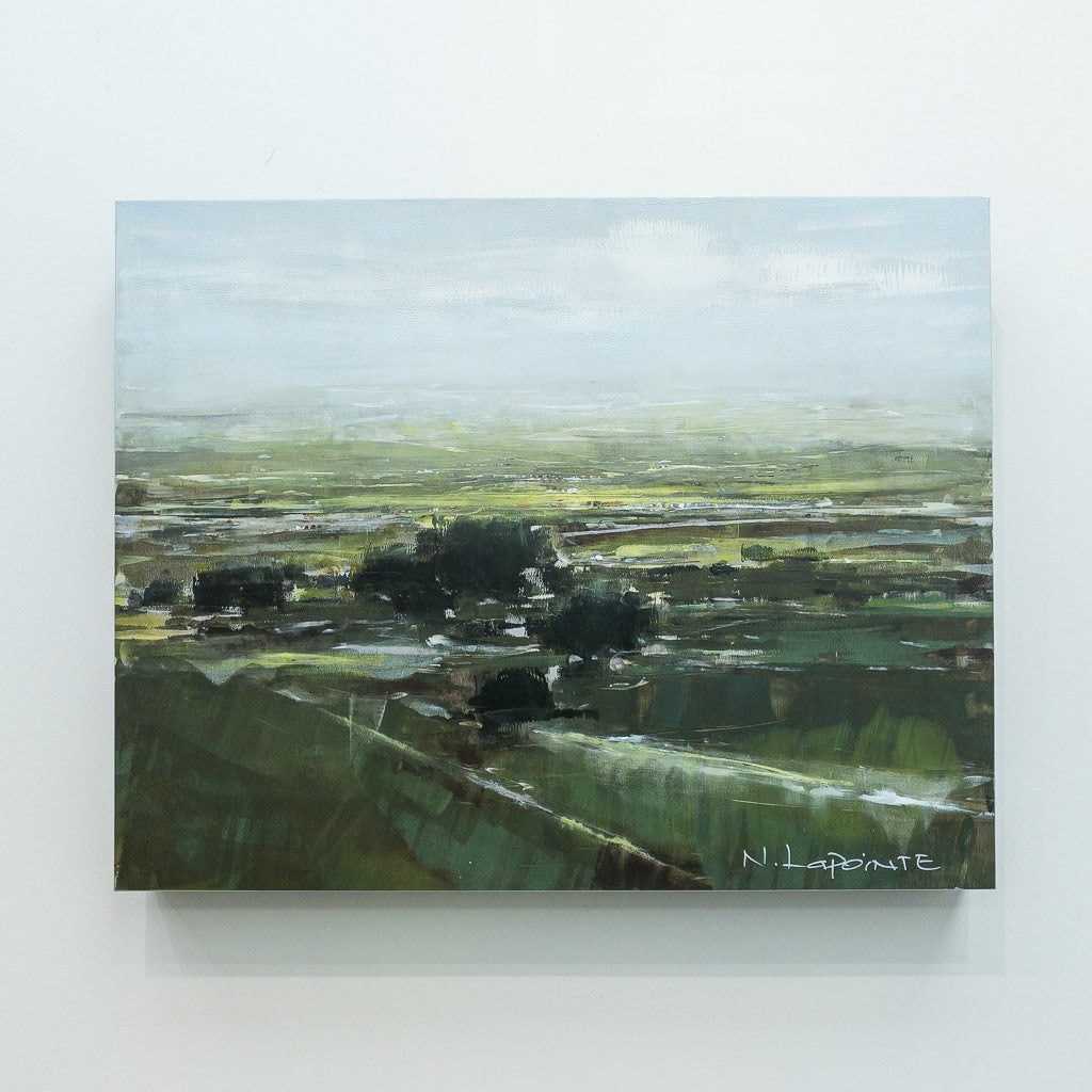 Green Noise | 15.75" x 20" Oil on Aluminum Composite Panel Nathalie Lapointe