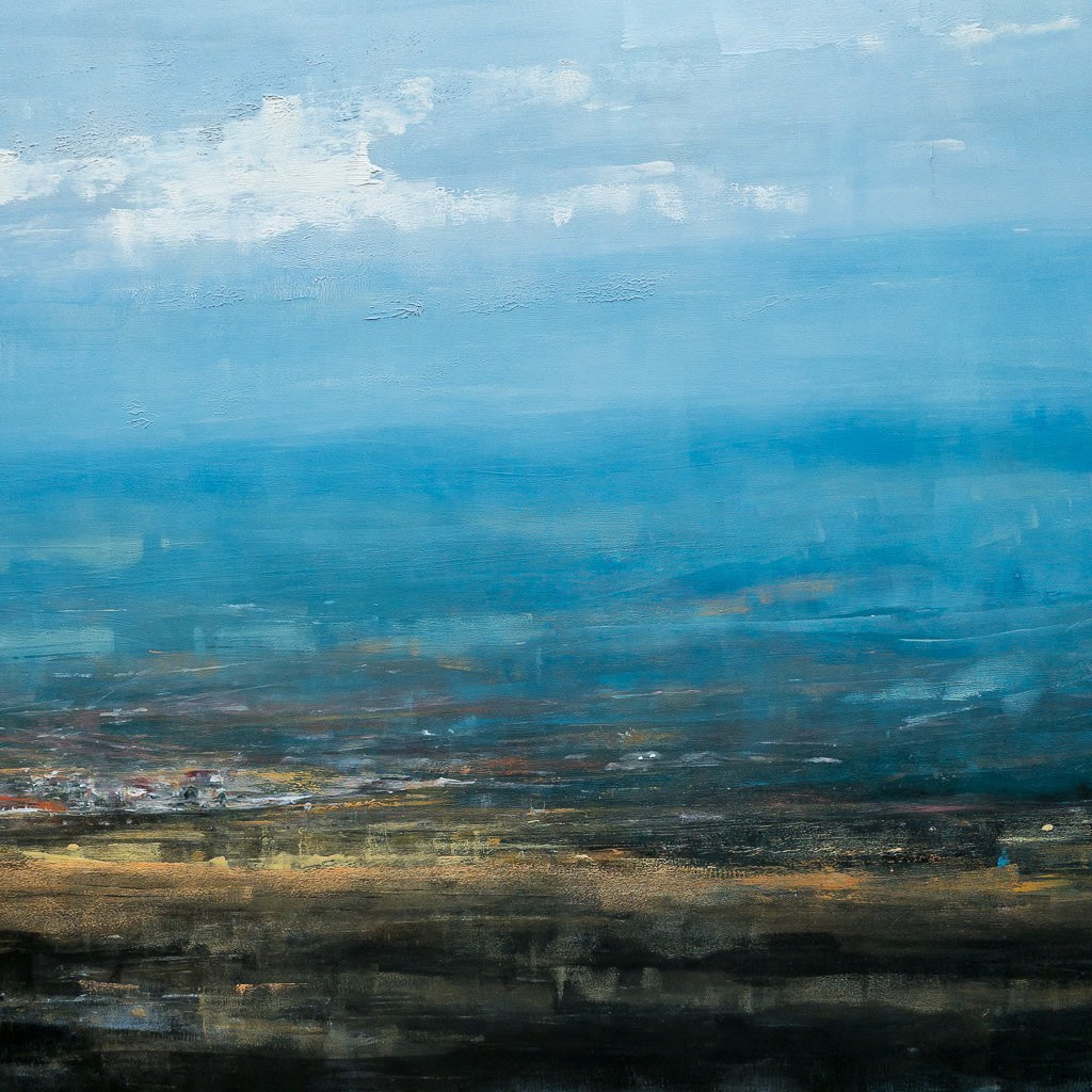 Horizon aux reflets d'automne II| 40" x40" Oil on Aluminum Composite Panel Nathalie Lapointe