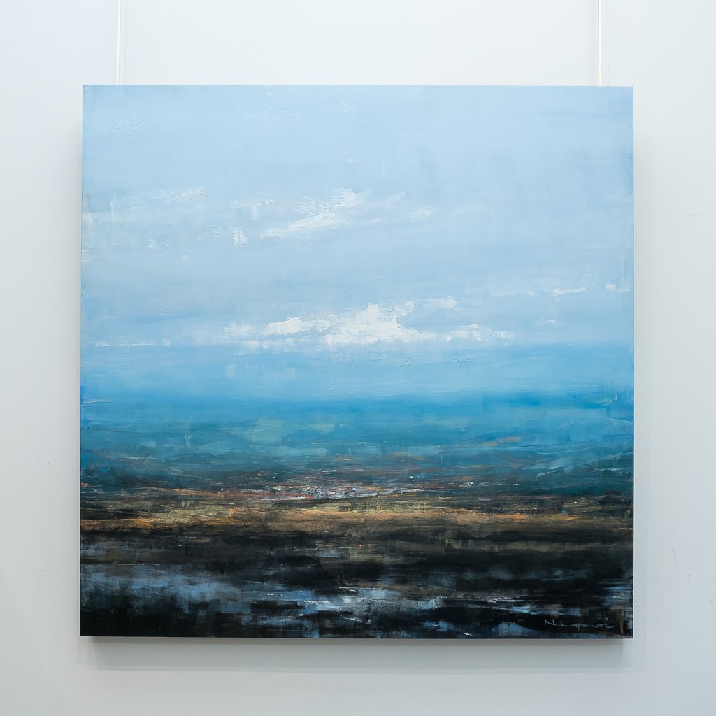 Horizon aux reflets d'automne II| 40" x40" Oil on Aluminum Composite Panel Nathalie Lapointe