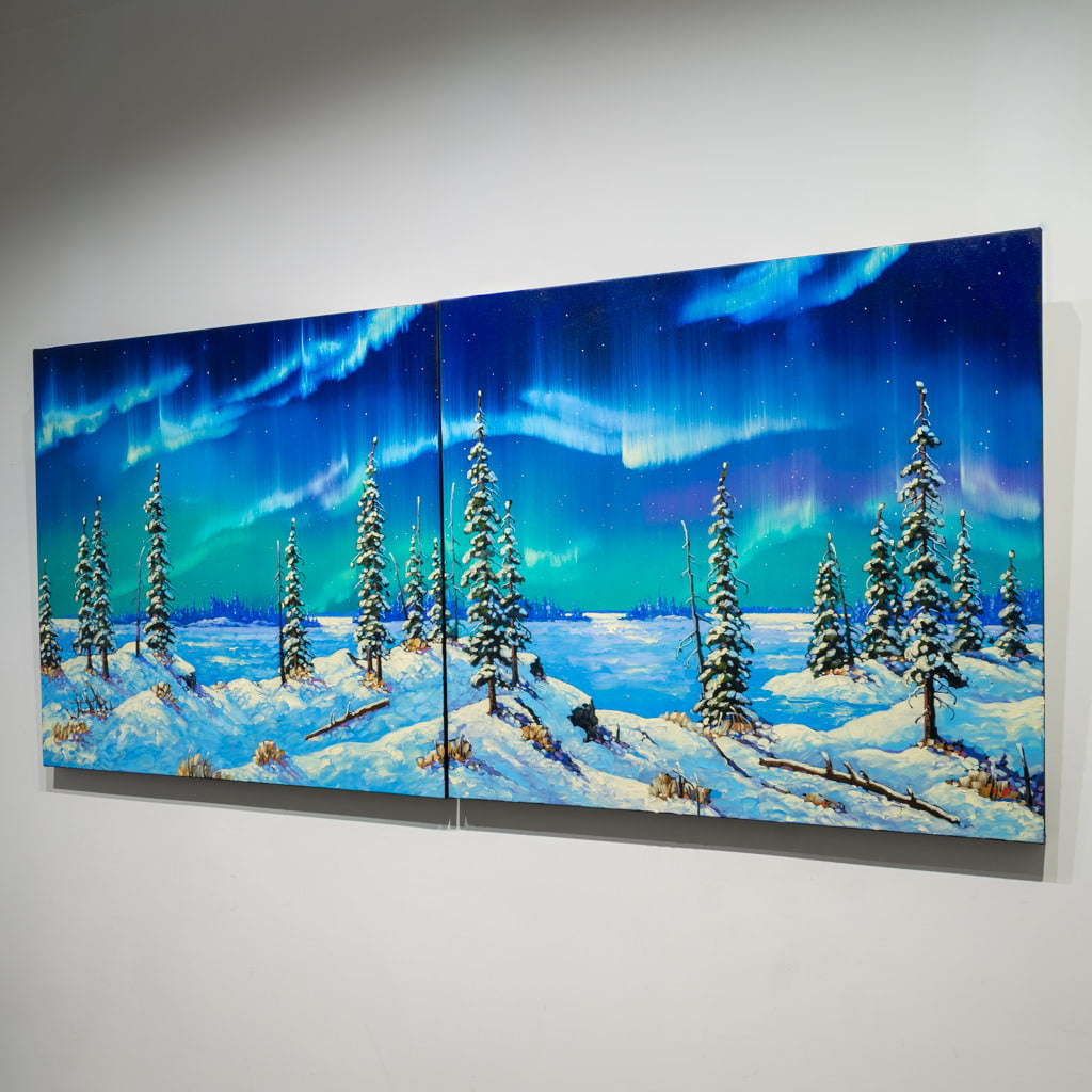 Islet in the Snow | 36" x 80" Oil on Canvas Rod Charlesworth