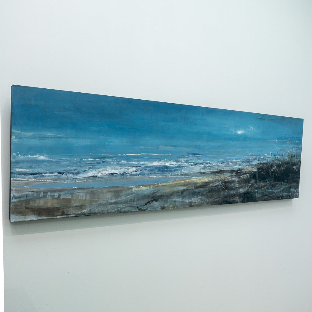Nathalie Lapointe Les Berges de l'aurore | 18" x 60" Oil on Aluminum Composite Panel
