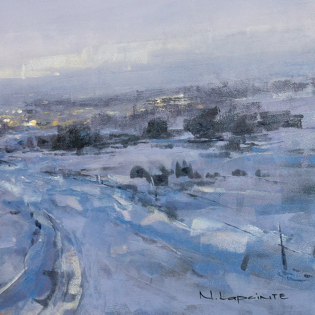 Lueurs Hivernales | 24" x 24" Oil on Aluminum Composite Panel Nathalie Lapointe