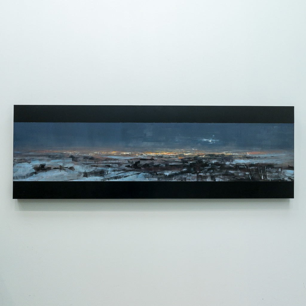 Mer de Lumières Hivernales  II | 16&quot; x 48&quot; Oil on Aluminum Composite Panel Nathalie Lapointe