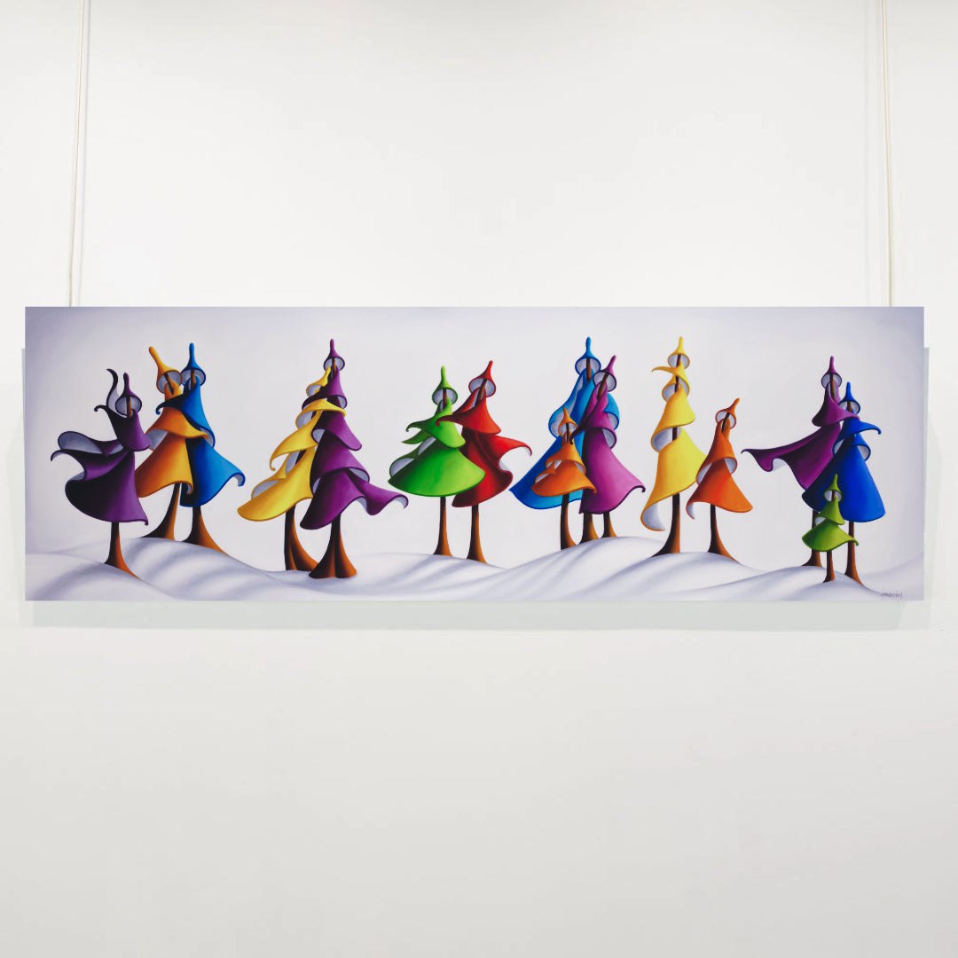 Rainbow Village | 20" x 60" Oil on Canvas Dana Irving