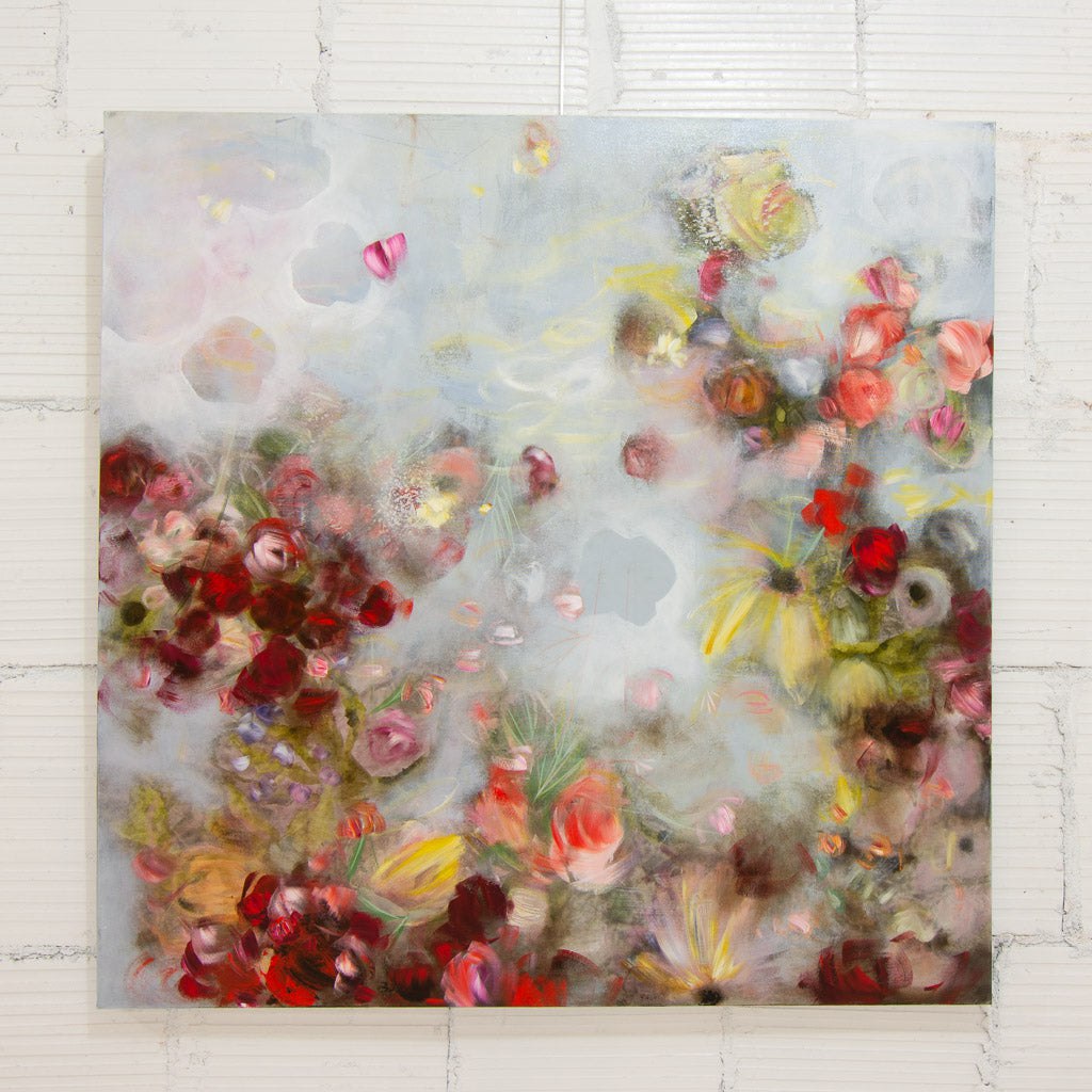 Ethereal Inflorescence | 40" x 40" Acrylic on Canvas Ilinca Ghibu