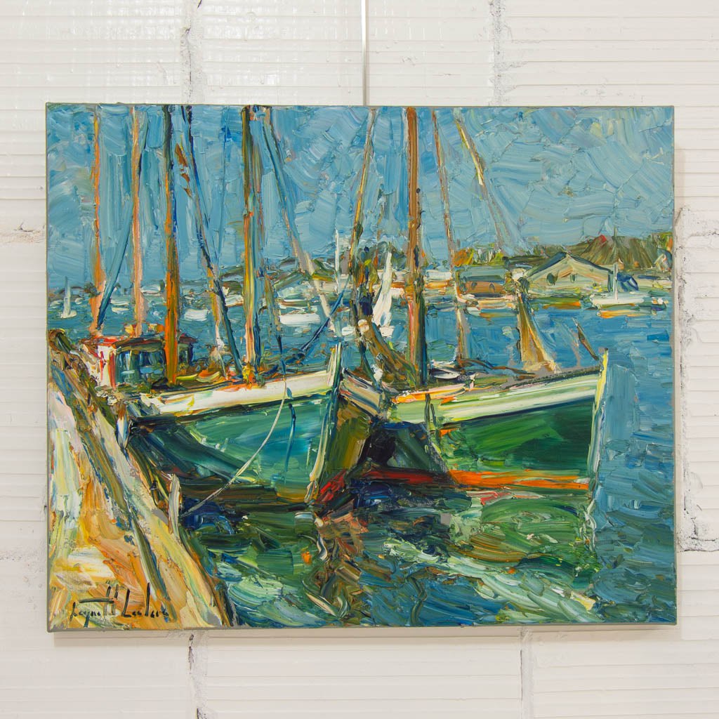 Raynald Leclerc Bateaux de Pêcheurs à Gloucester | 20" x 24" Oil on Canvas