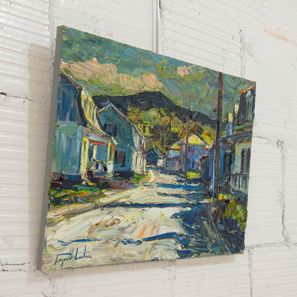 La rue ensoleillée, Baie Saint-Paul | 18" x 24" Oil on Canvas Raynald Leclerc