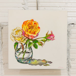 Jeannette Sirois Crystal Rose #2 | 10" x 10" Coloured Pencil on Paper Mounted on Aluminium