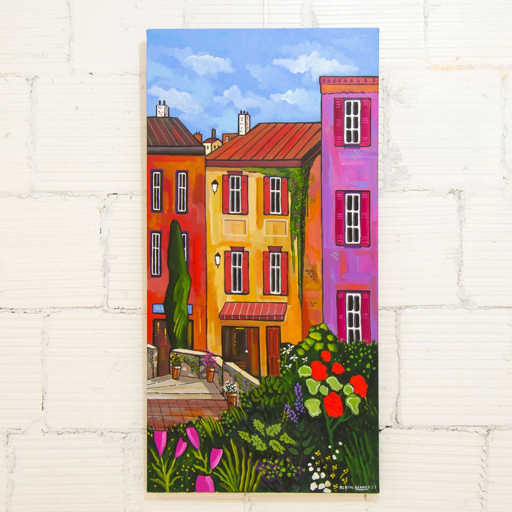 Colors in the Old Town | 48" x 24" Acrylic on Canvas Alain Bédard