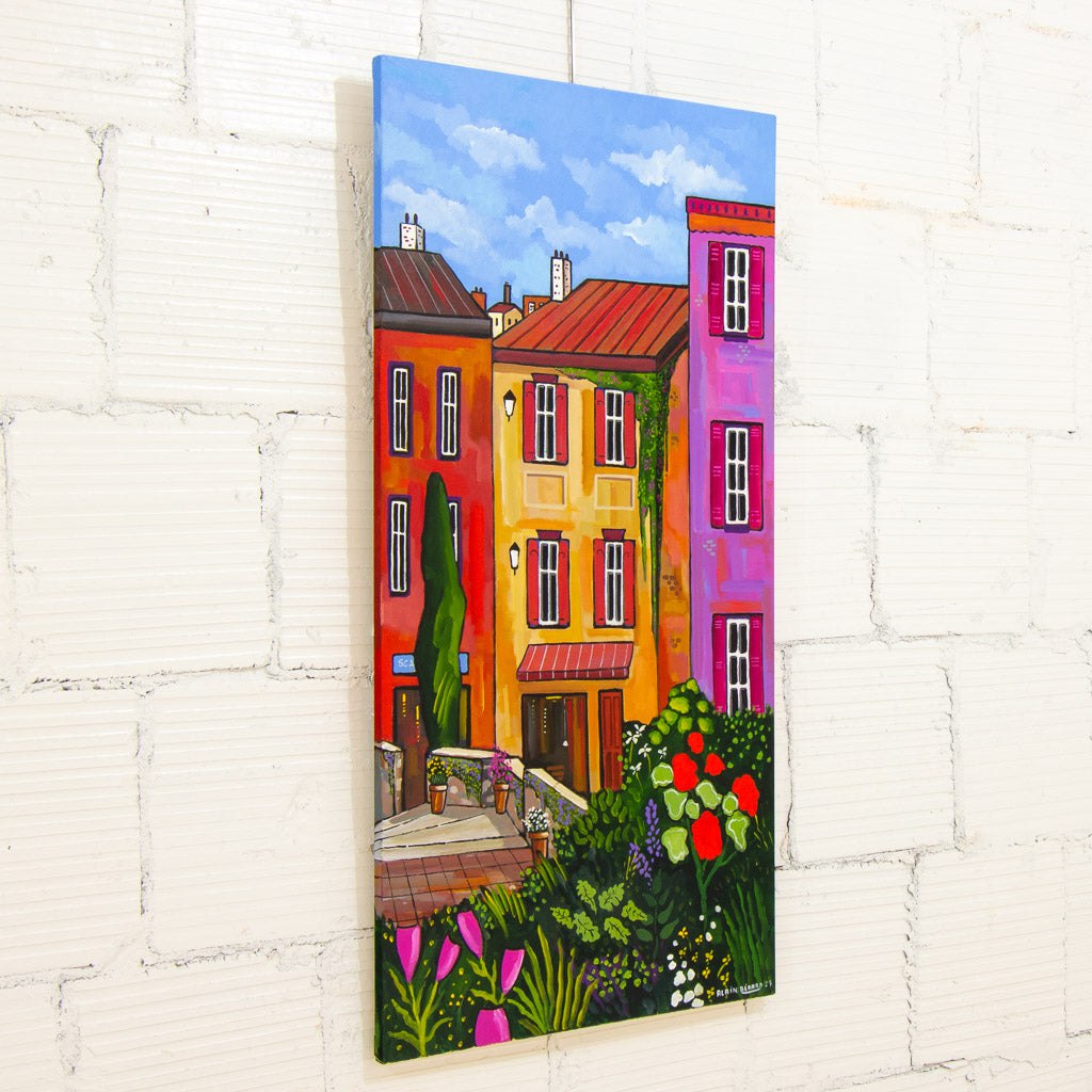 Colors in the Old Town | 48" x 24" Acrylic on Canvas Alain Bédard