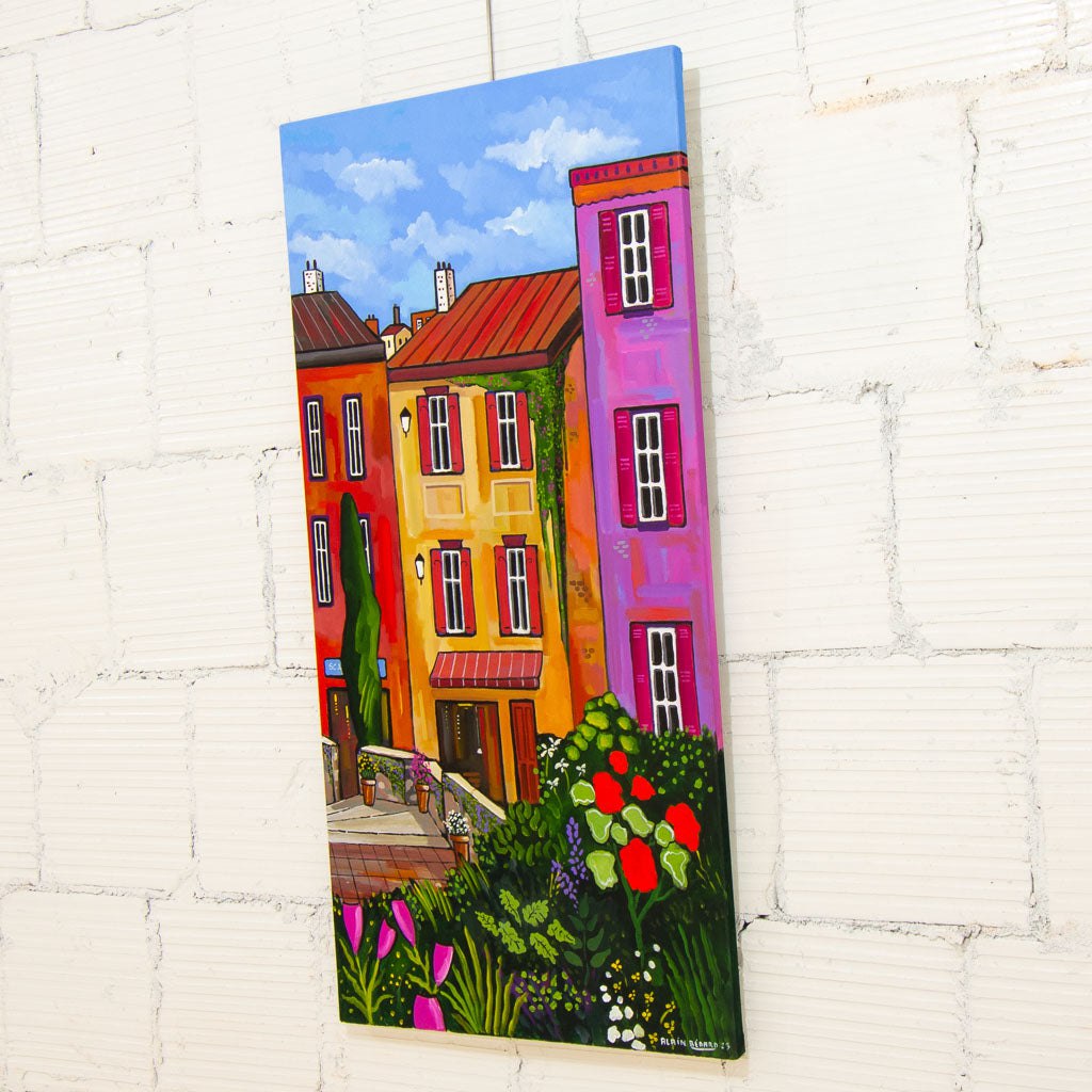 Colors in the Old Town | 48" x 24" Acrylic on Canvas Alain Bédard