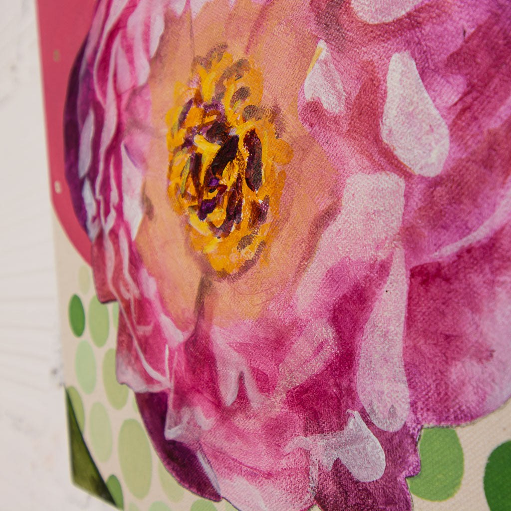 Sophie Carrier Variation fleurie No. 2 | 18" x 18" Mixed Media on canvas