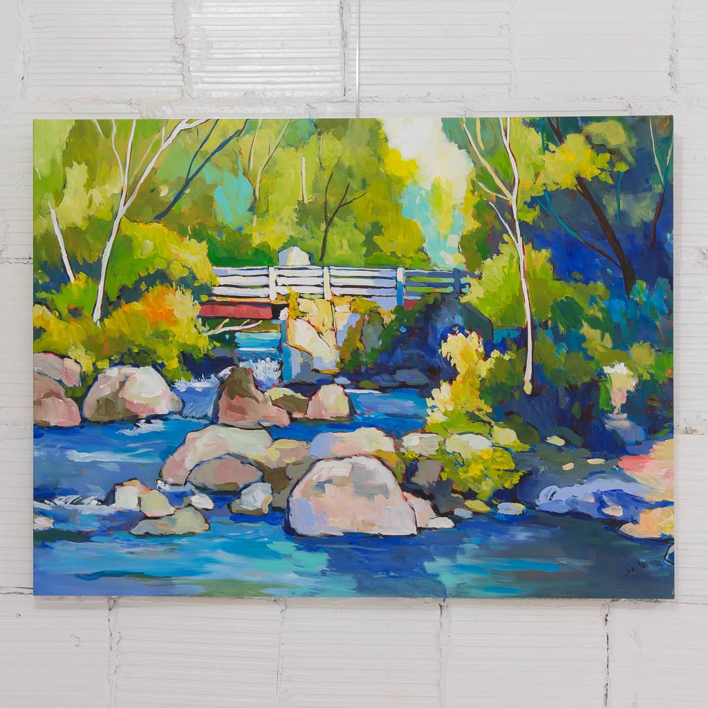 River in Val-David | 36" x 48" Acrylic on Canvas Sacha Barrette