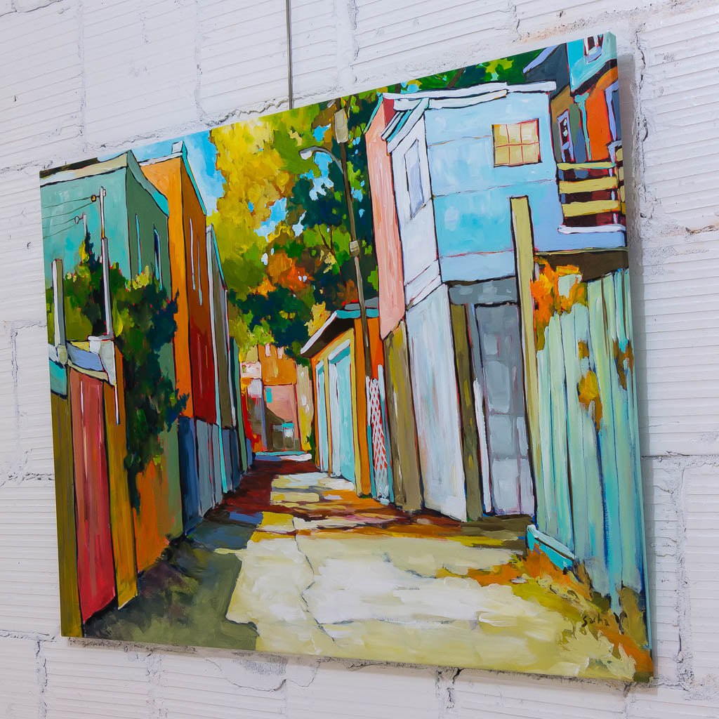 Sacha Barrette Wooded Alley | 36" x 48" Acrylic on Canvas