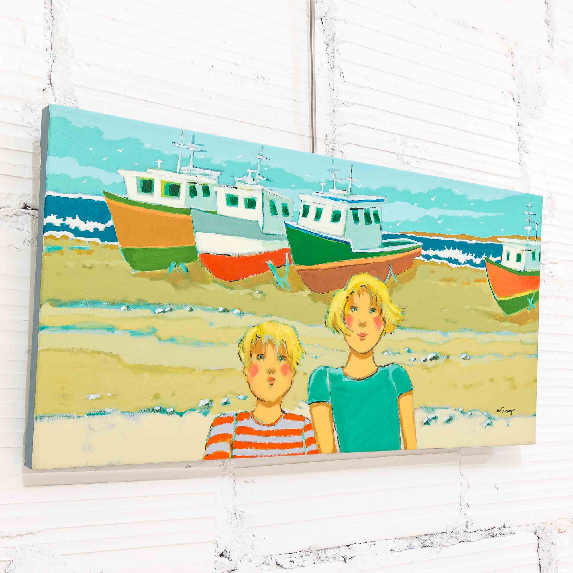 The First Weekend on the Beach | 12" x 24" Acrylic on Canvas Claudette Castonguay