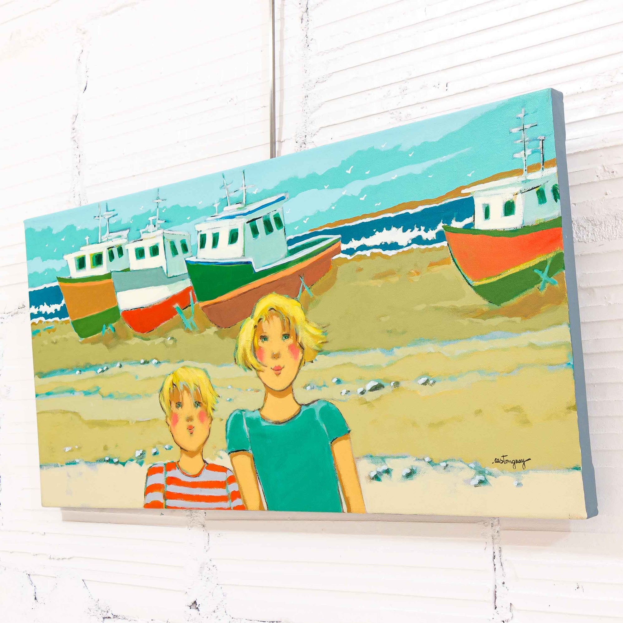 The First Weekend on the Beach | 12" x 24" Acrylic on Canvas Claudette Castonguay
