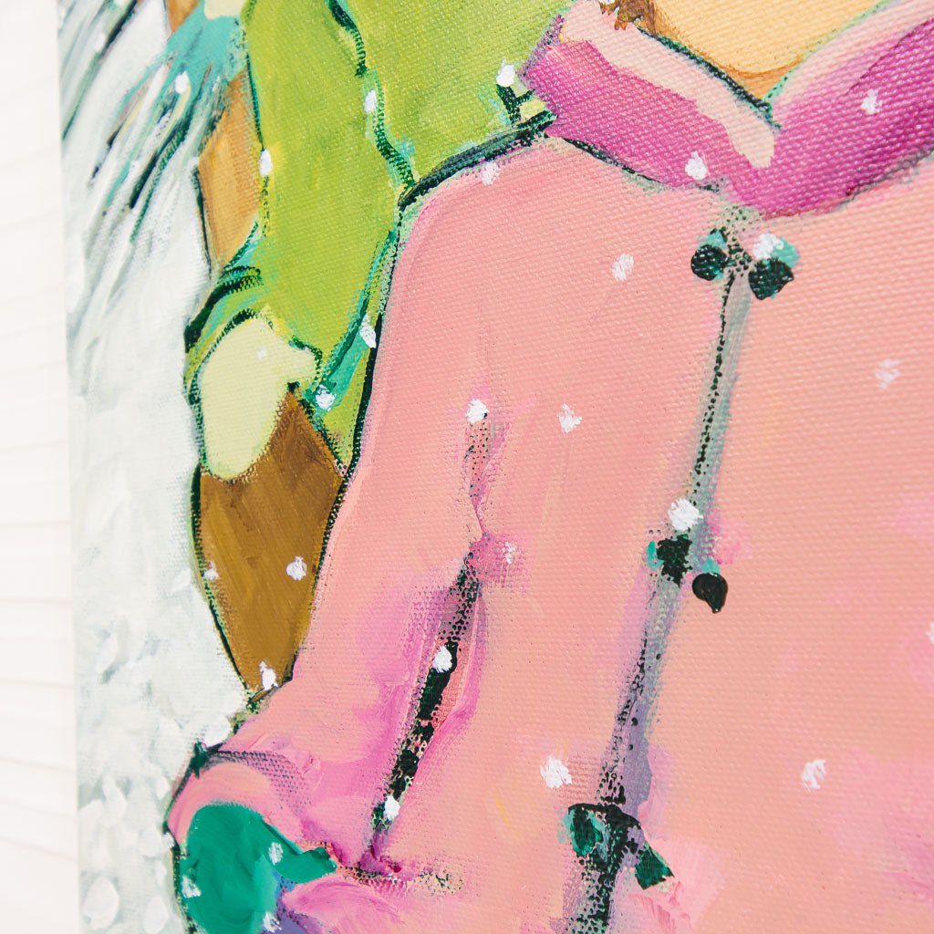 Les joies de l'hiver | 20" x 10" Acrylic on Canvas Claudette Castonguay