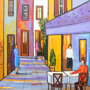 Alain Bédard Aperitif Time | 48" x 36" Acrylic on Canvas