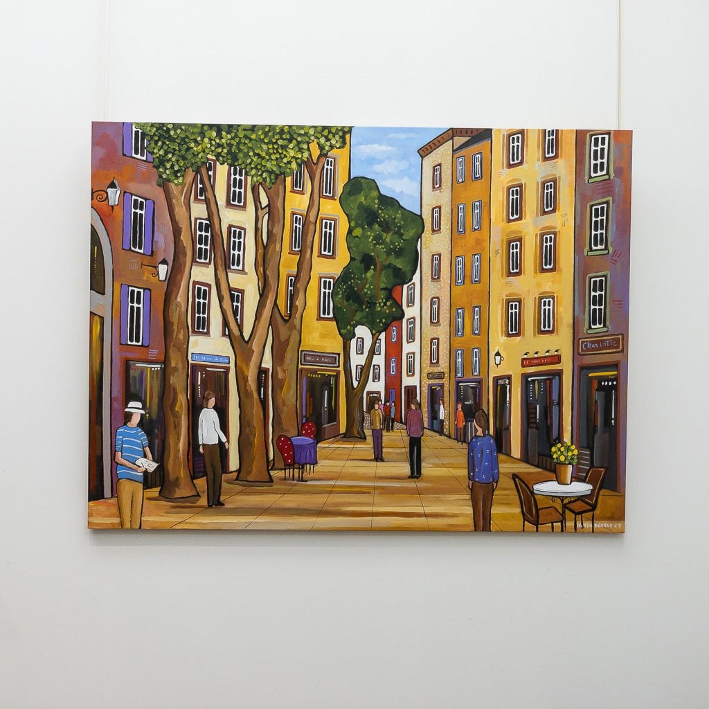Shopping Street | 36&quot; x 48&quot; Acrylic on Canvas Alain Bédard
