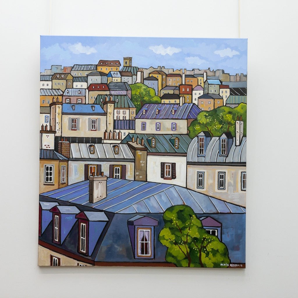 Spring on the Town | 40" x 36" Acrylic on Canvas Alain Bédard