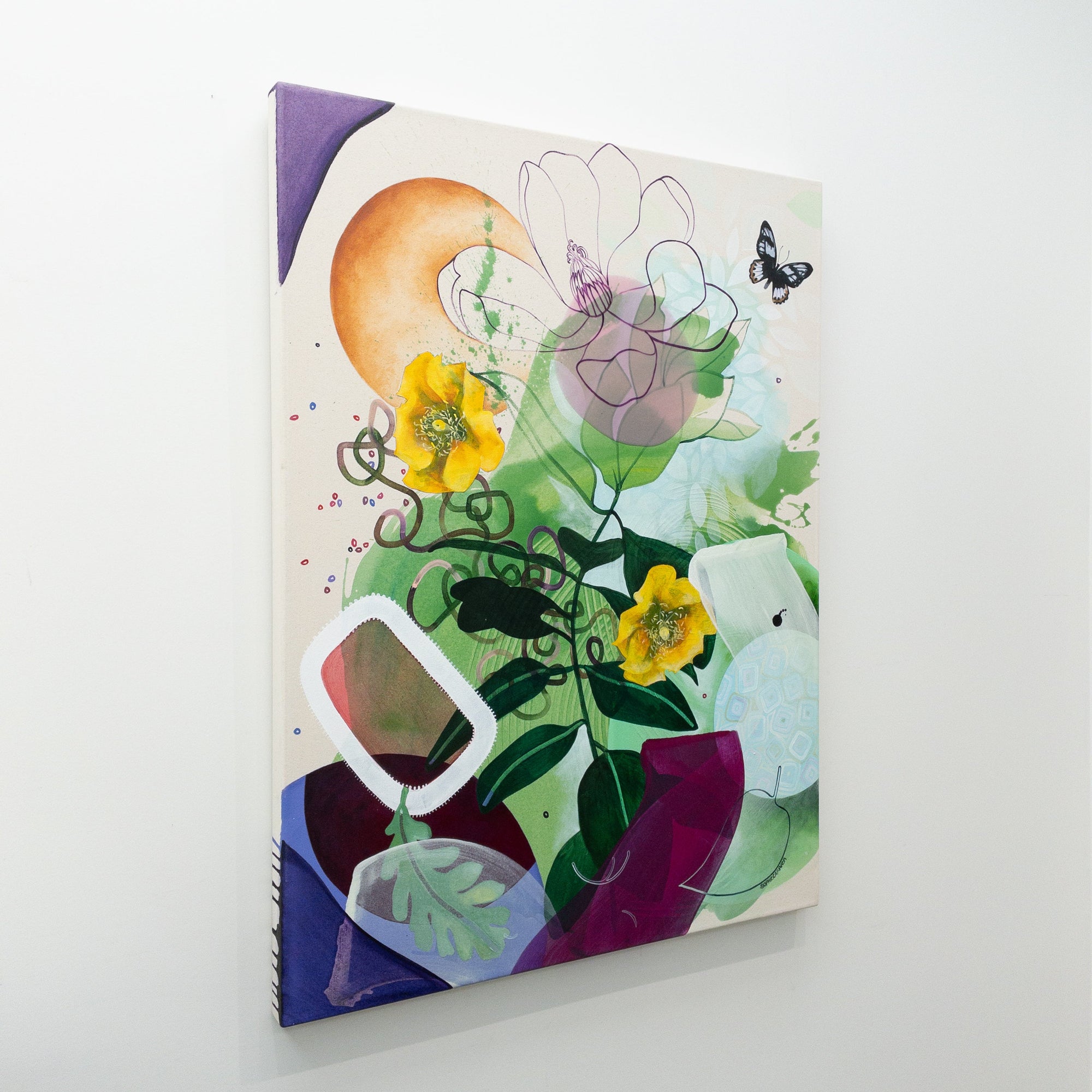 Sophie Carrier Milkweed | 40" x 30" Mixed Media on canvas
