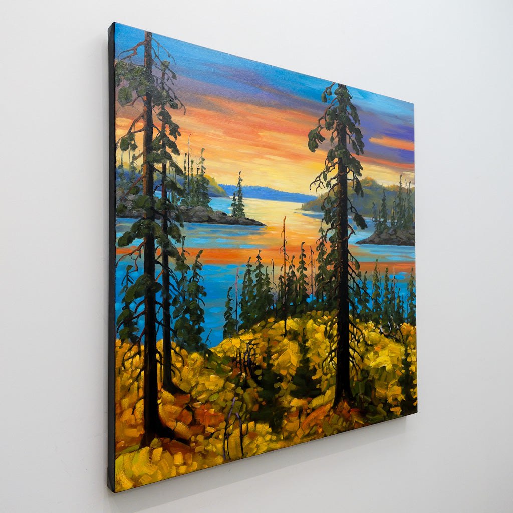 Evening Calm, North of 60 | 36" x 36" Oil on Canvas Rod Charlesworth