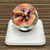 Floral Marble - Peach/White/Aqua Lamp-worked Glass Marble Bob Leatherbarrow