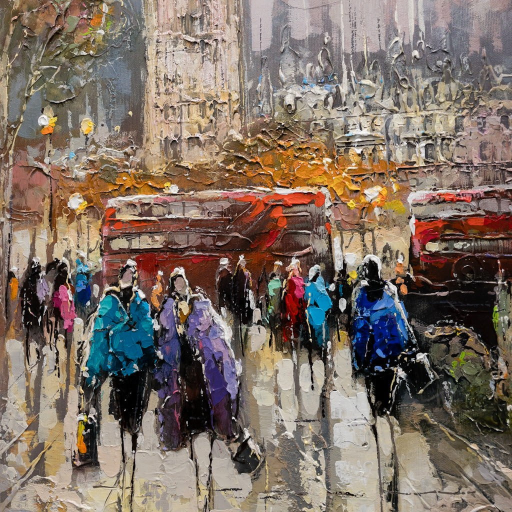 London at Dusk | 40" x 24" Acrylic on Canvas Irene Gendelman