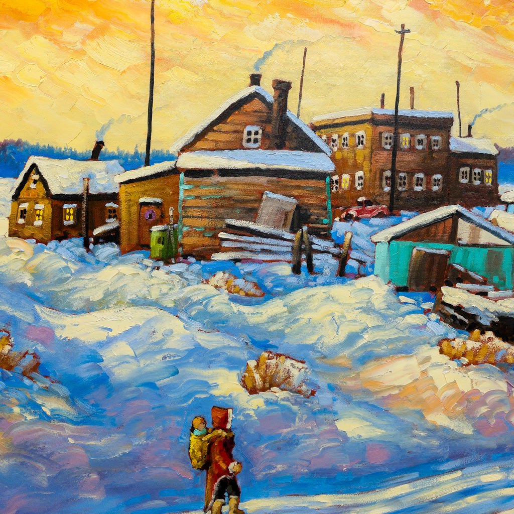 Warm Glow, Behchokǫ̀ (Rae-Edzo), NWT | 36" x 36" Oil on Canvas Rod Charlesworth