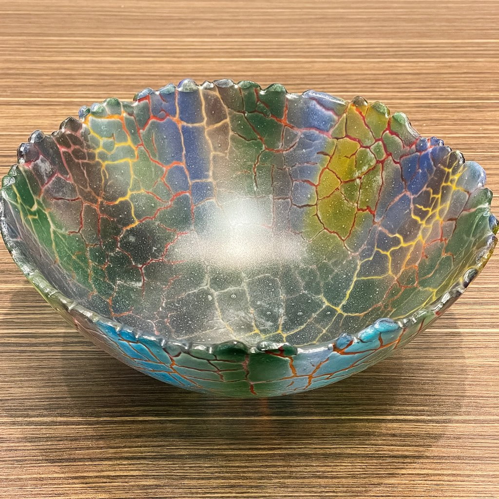 Coming Home Bowl | 4" x 9" x 9" Kilnformed Glass Bob Leatherbarrow