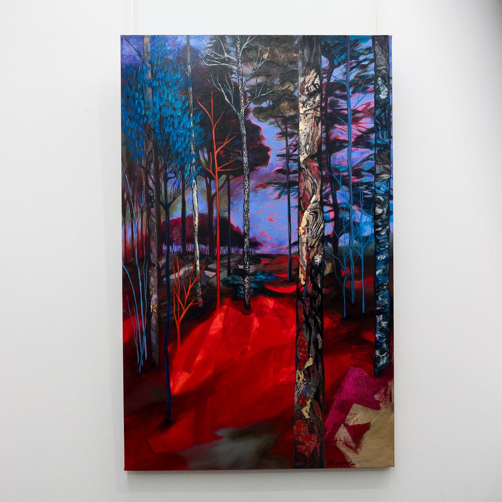 Pour que nos forêts cessent de brûler | 48" x 30" Mixed Media on canvas Annabelle Marquis