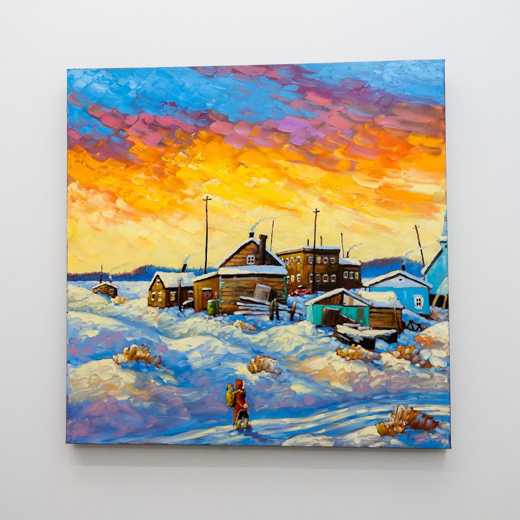 Warm Glow, Behchokǫ̀ (Rae-Edzo), NWT | 36" x 36" Oil on Canvas Rod Charlesworth