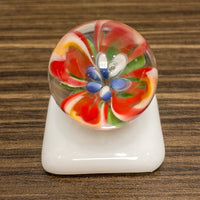 Floral Marble - Red/Orange/Aqua