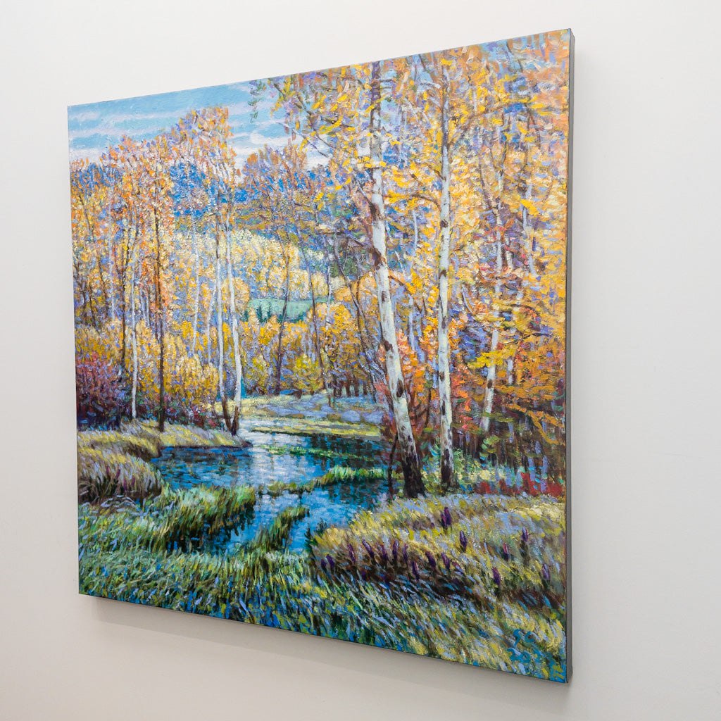 Shi Le Early Autumn Hardy Lake | 36" x 36" Acrylic on Canvas