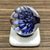 Implosion Marble - Cobalt/White Lamp-worked Glass Marble Bob Leatherbarrow