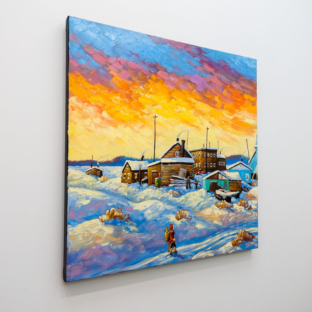Rod Charlesworth Warm Glow, Rae Edzo, NWT | 36" x 36" Oil on Canvas