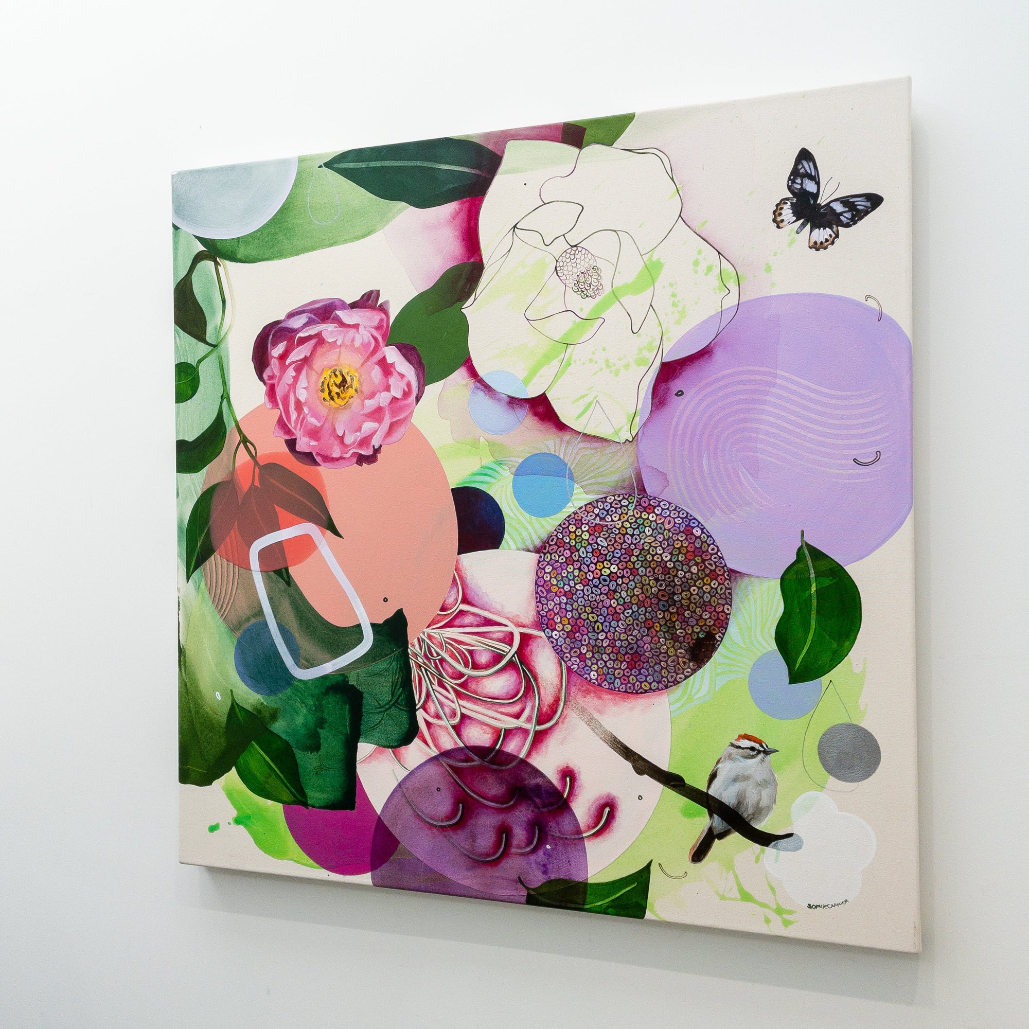 Sophie Carrier Oui | 36" x 36" Mixed Media on canvas