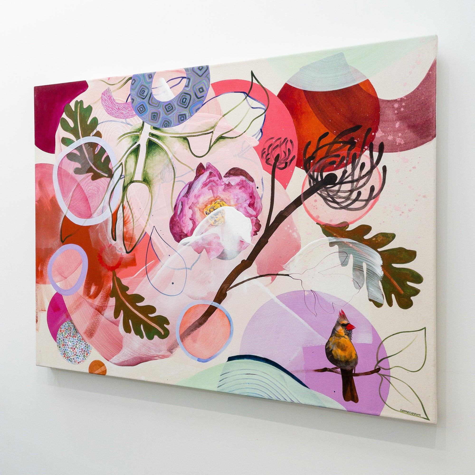 Sophie Carrier Pink Wave | 30" x 40" Mixed Media on canvas
