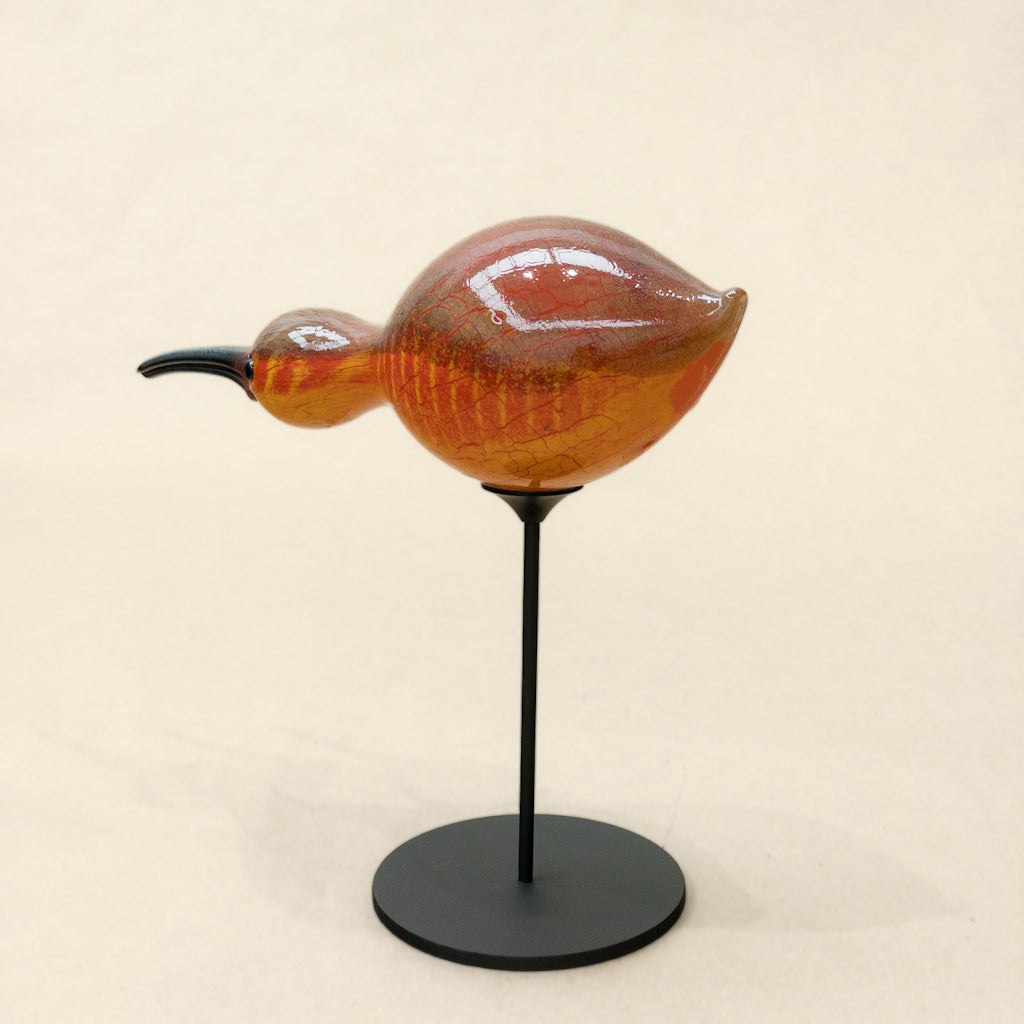 Horizontal Shorebird Decoy | 8" x 10" x 4" Blown Glass with Forged Metal Darren Petersen