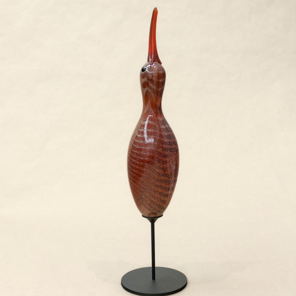 Upright Shorebird Decoy | 16.5" x 5" Blown Glass with Forged Metal Darren Petersen