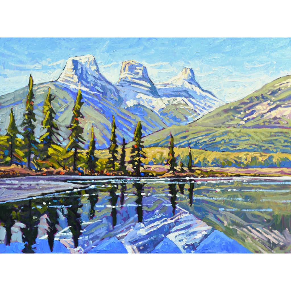 Three Sisters Peaks, Canmore | 30" x 40" Oil on Canvas Ryan Sobkovich