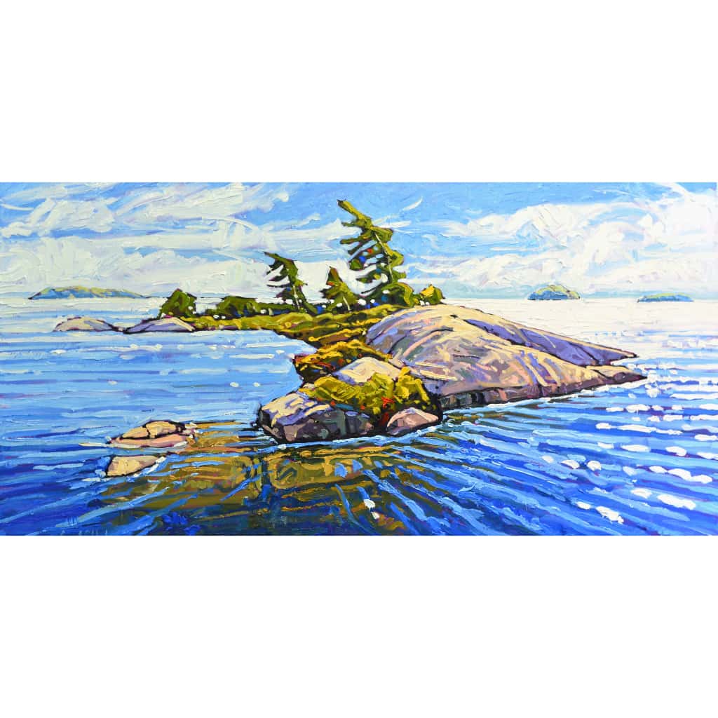 Ryan Sobkovich Windswept Georgian Bay Island | 30" x 50" Oil on Canvas