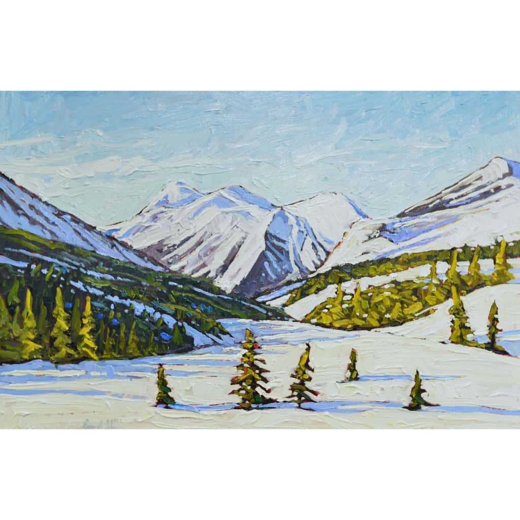 Ryan Sobkovich Winter Shadows in the Rockies | 24" x 36" Oil on Canvas